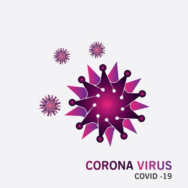 Corona Bakteriové Buňky Virus Vektorové Ilustrace Ikony Šablony — Stockový vektor