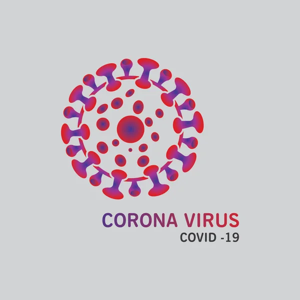 Corona Bakteri Hücresi Virüs Vektör Resimleme Şablon Tasarımı — Stok Vektör