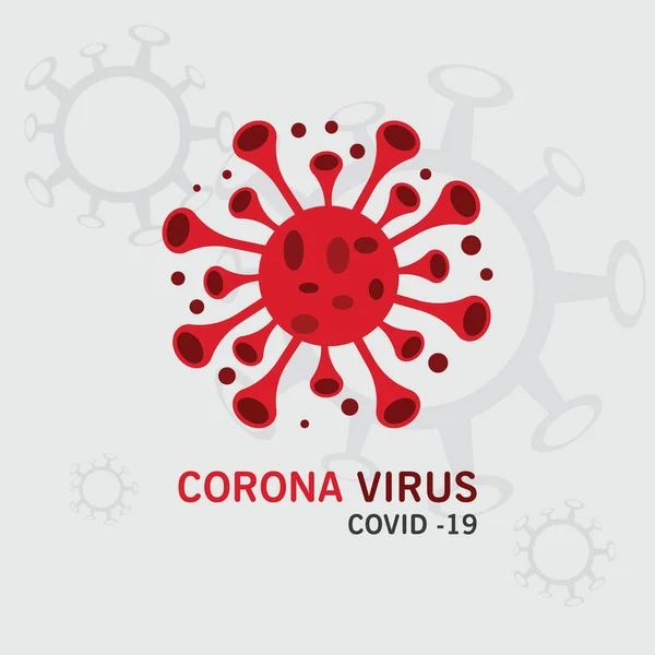 Corona Bakteriové Buňky Virus Vektorové Ilustrace Ikony Šablony — Stockový vektor