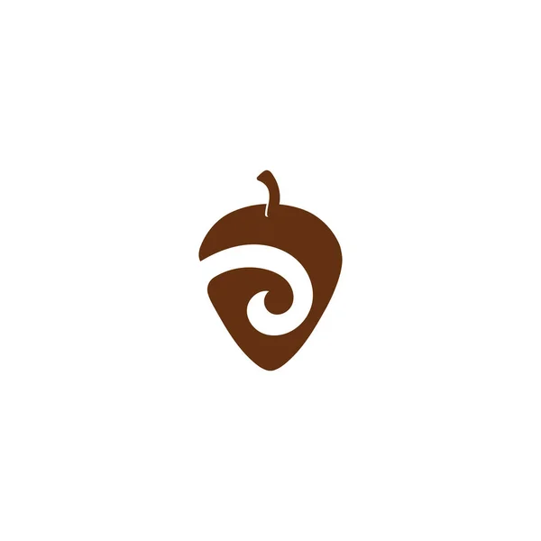 Желудь Простой Логотип Творческий Вектор Илюстрации Значок Искушения — стоковый вектор