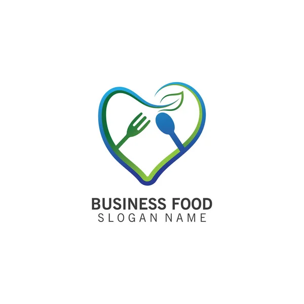 Logo Alimentaire Love Inspiration Coutellerie Pour Design Entreprise — Image vectorielle