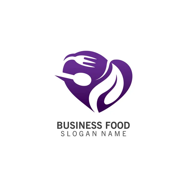 Logo Alimentaire Love Inspiration Coutellerie Pour Design Entreprise — Image vectorielle