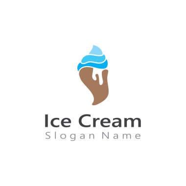 Dondurma külahı logosu tasarım Vektör Sanat şablonu