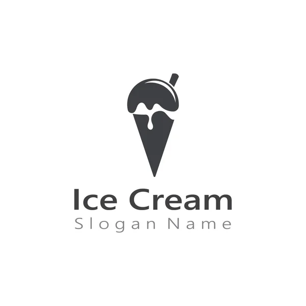 Ice Cream Cone Logo Design Vector Art Creative Template — Stock Vector