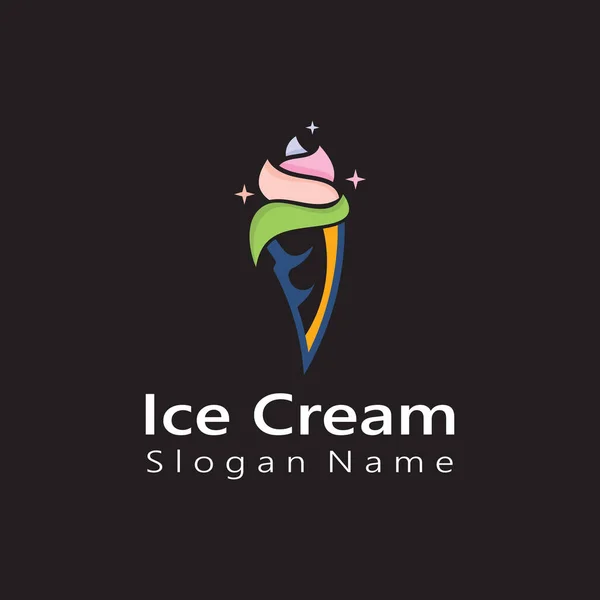 Дизайн Логотипа Мороженого Свежий Шаблон Мороженого Векторная Иллюстрация — стоковый вектор