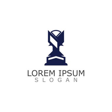 Modern Ödül Kazanan Logo Sembol Simgesi Vektör Grafik Tasarım Senedi