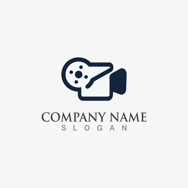 Ταινία Ταινία Λωρίδα Logo Πρότυπο Διάνυσμα Απομονωμένη Εικόνα Λευκό Φόντο — Διανυσματικό Αρχείο
