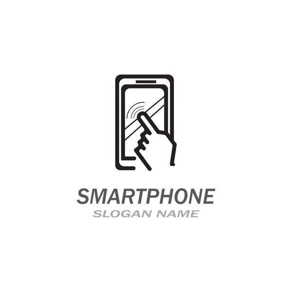 Піктограма Ручного Дотику Смартфона Білому Тлі Вашого Дизайну Логотипу Програми — стоковий вектор