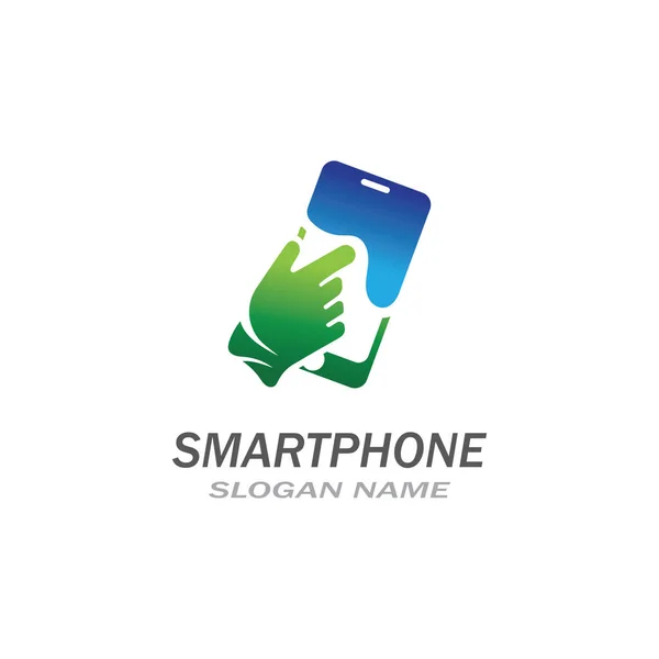 Ręczny Dotyk Ikona Smartfona Białym Tle Dla Projektu Logo Aplikacji — Wektor stockowy