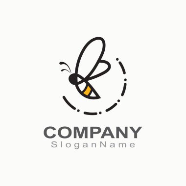Arı logosu iş şablonu hayvan tasarımı için basit yaratıcı ilham kaynağı