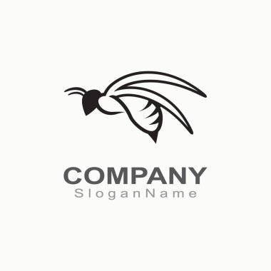 Arı logosu iş şablonu hayvan tasarımı için basit yaratıcı ilham kaynağı