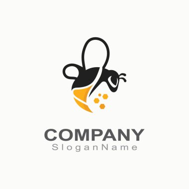 Arı logosu iş şablonu hayvan tasarımı için basit yaratıcı ilham kaynağı