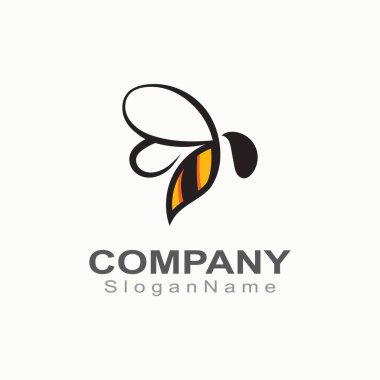 Arı logosu iş şablonu hayvan tasarımı için basit yaratıcı ilham kaynağı