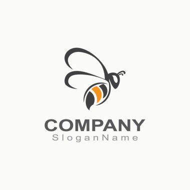 Arı logosu iş şablonu hayvan tasarımı için basit yaratıcı ilham kaynağı