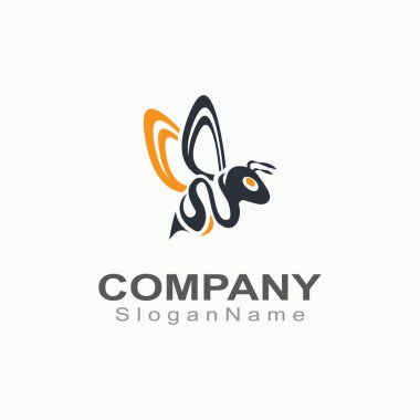 Arı logosu iş şablonu hayvan tasarımı için basit yaratıcı ilham kaynağı