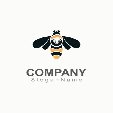 Arı logosu iş şablonu hayvan tasarımı için basit yaratıcı ilham kaynağı