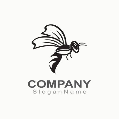 Arı logosu iş şablonu hayvan tasarımı için basit yaratıcı ilham kaynağı
