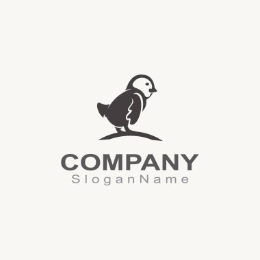 CHICK logosu minimalist şablon monoline renk çizgisi hayvan vektörü yaratıcı