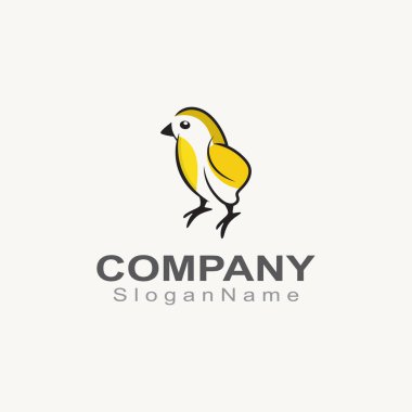 CHICK logosu minimalist şablon monoline renk çizgisi hayvan vektörü yaratıcı