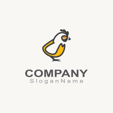 CHICK logosu minimalist şablon monoline renk çizgisi hayvan vektörü yaratıcı