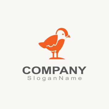 CHICK logosu minimalist şablon monoline renk çizgisi hayvan vektörü yaratıcı