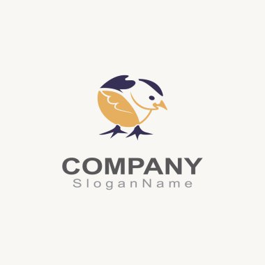 CHICK logosu minimalist şablon monoline renk çizgisi hayvan vektörü yaratıcı