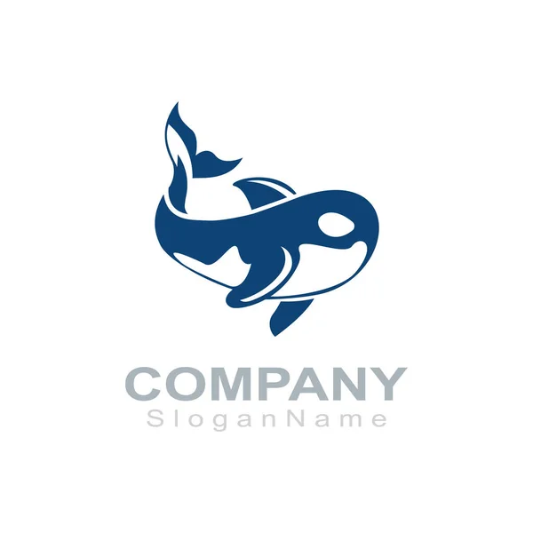 Логотип Орки Зображення Риби Морський Дизайн Ікона — стоковий вектор