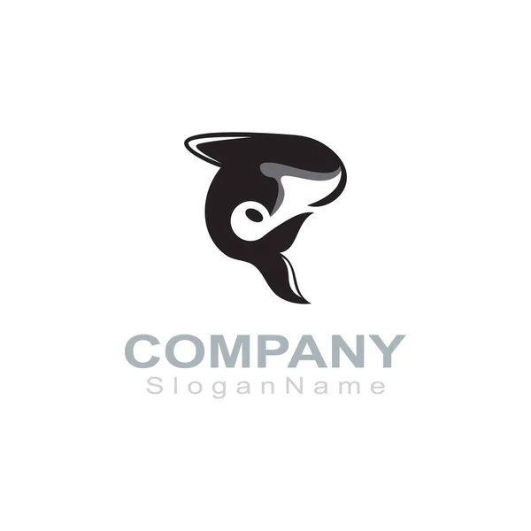 Orca Logotipo Imagem Peixe Animal Desenho Mar Ilustração Ícone —  Vetores de Stock