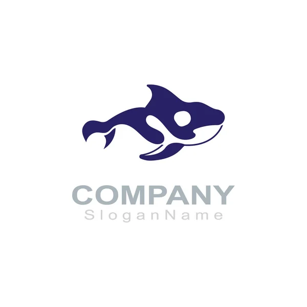 Orca Logo Ryba Zwierzę Morze Projekt Ilustracja Ikona — Wektor stockowy