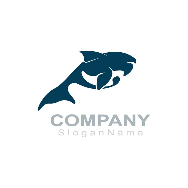 Orca Logo Ryba Zwierzę Morze Projekt Ilustracja Ikona — Wektor stockowy