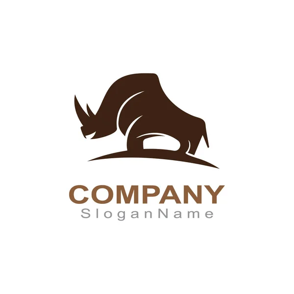 Projekt Logo Rhino Szablon Wektorowy Nowoczesne Zwierzę Ilustracja Wektora — Wektor stockowy