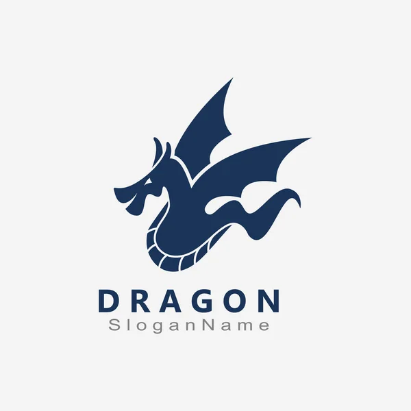 Dragon Logo Design Minimalistyczny Unikalny Szablon Wektora — Wektor stockowy