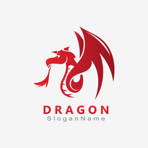 Dragon Logo Design Modelo Vetor Exclusivo Minimalista —  Vetores de Stock
