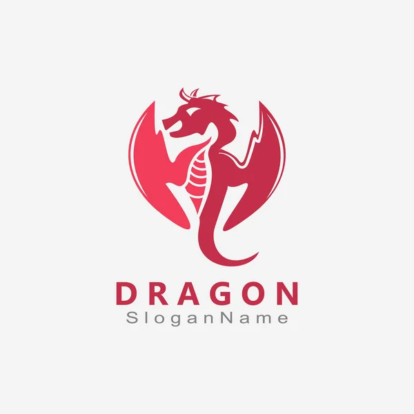 Dragon Logo Σχεδιασμός Minimalist Μοναδικό Διανυσματικό Πρότυπο — Διανυσματικό Αρχείο