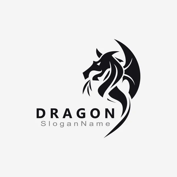 Dragon Logo Design Modelo Vetor Exclusivo Minimalista —  Vetores de Stock