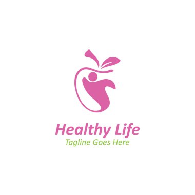 İnsanlar sağlık logosunu soyut doğa tasarımı Vektör Resim şablonunu yaprak