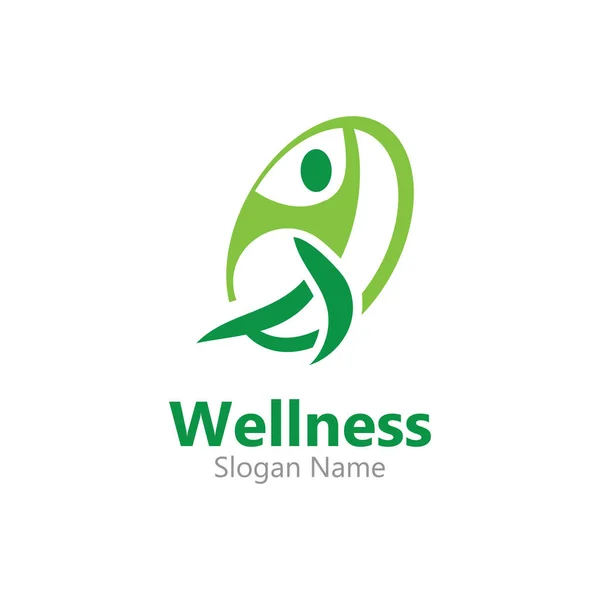 Wellness Mensen Logo Ontwerp Template Gezonde Zorg Concept Beeld — Stockvector