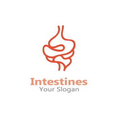 Bağırsak insan logosu koleksiyonu sindirim organı tıbbi tasarımı