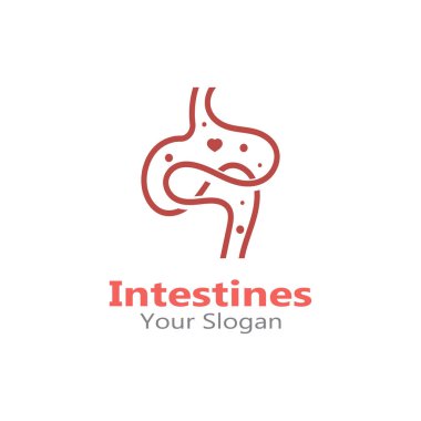 Bağırsak insan logosu koleksiyonu sindirim organı tıbbi tasarımı