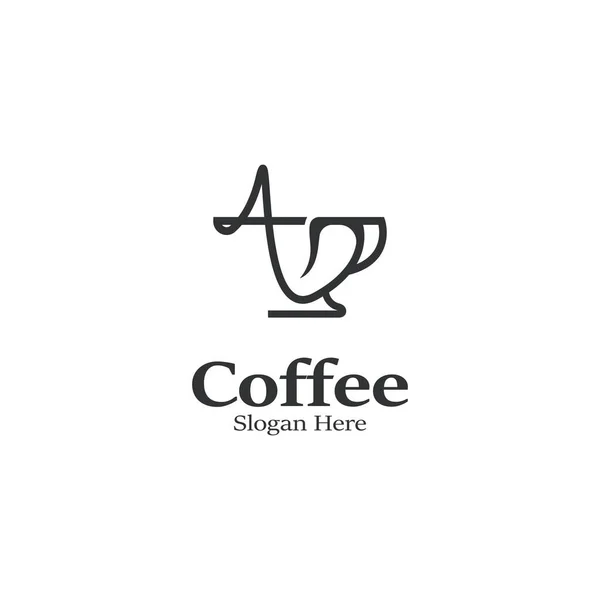 Imagen Del Logotipo Del Café Ilustración Idea Diseño Vectorial Creativo — Vector de stock