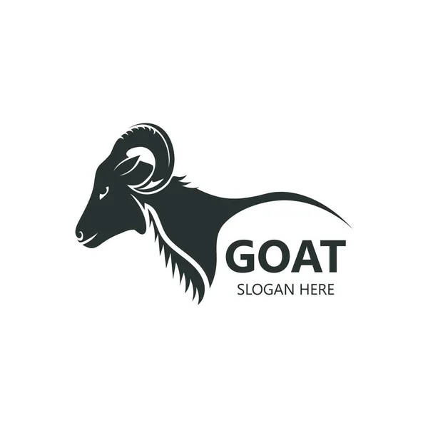 Goat Animal Logo Head Design Template Illustration Gráficos Vectoriales