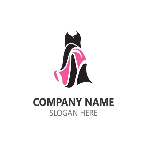Dress Woman Logo Image Beauty Creative Boutique Vector Template — Image vectorielle