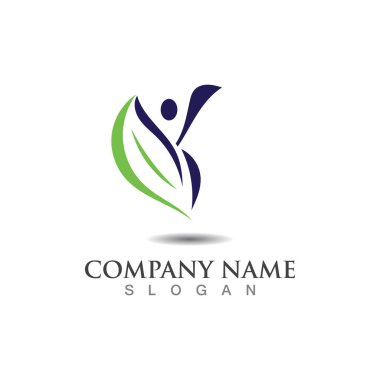 İnsanlar logo soyut doğa tasarım Vektör Resim şablonu