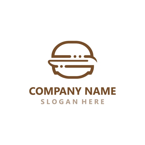 Burger Beef Logo Design Restaurant Template Vector Image — ストックベクタ