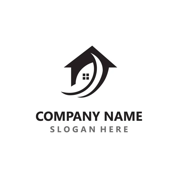 Green Home Logo Friendly Creative Ecology Simple Design Template — 스톡 벡터