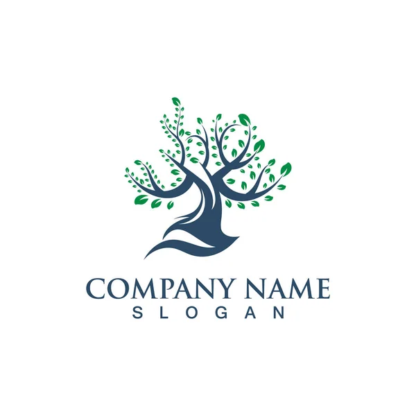 Tree Logo Nature Design Image Tree Ecology Element Vector — Archivo Imágenes Vectoriales