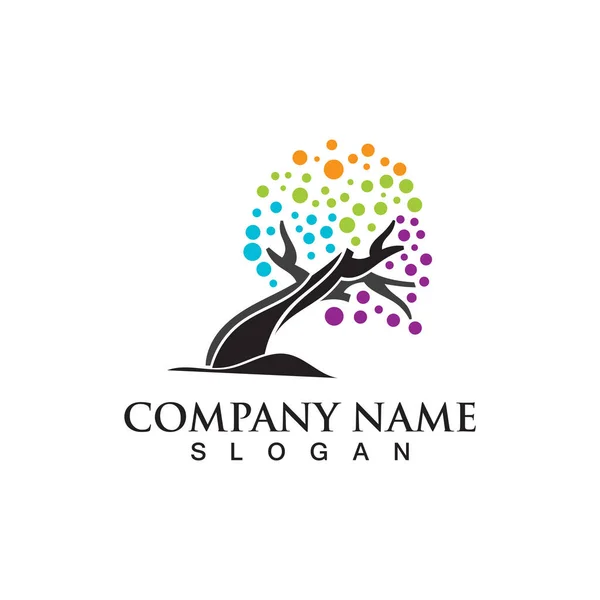 Tree Logo Nature Design Image Tree Ecology Element Vector — Vettoriale Stock