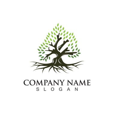 Ağaç logosu doğası ağaç ekoloji elementi vetörünün tasarımı