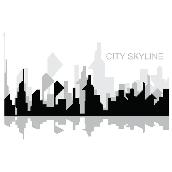 City Silhouette Skyline Illustration Design City Landscape Panorama Building Vector — Stock Vector