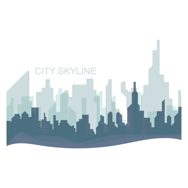 Cidade Silhueta Skyline Ilustração Design Paisagem Cidade Panorama Vetor Construção — Vetor de Stock